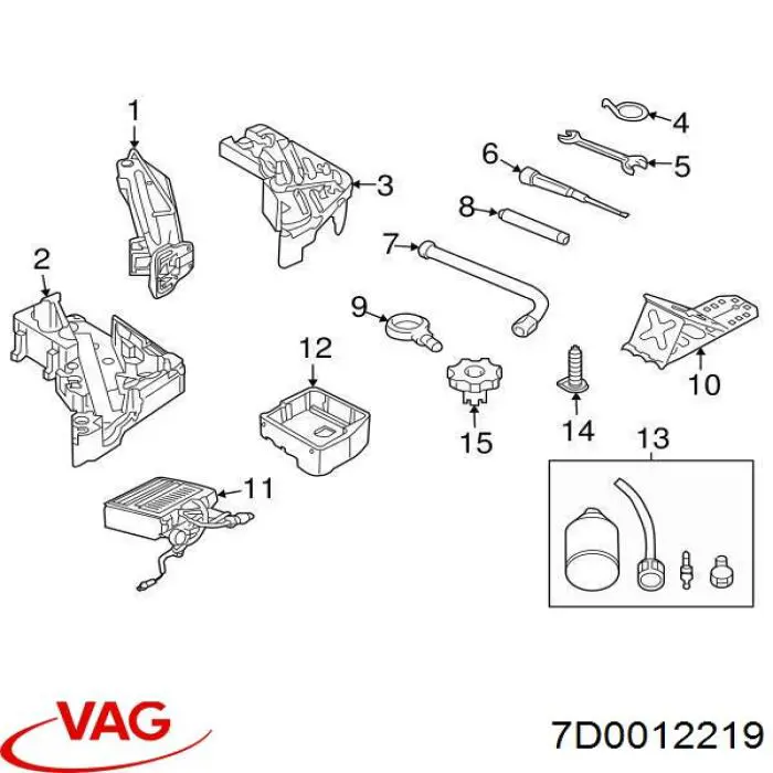 Chave para os pneus (de encaixe) VAG 7D0012219 preço, a partir de 57,63 USD