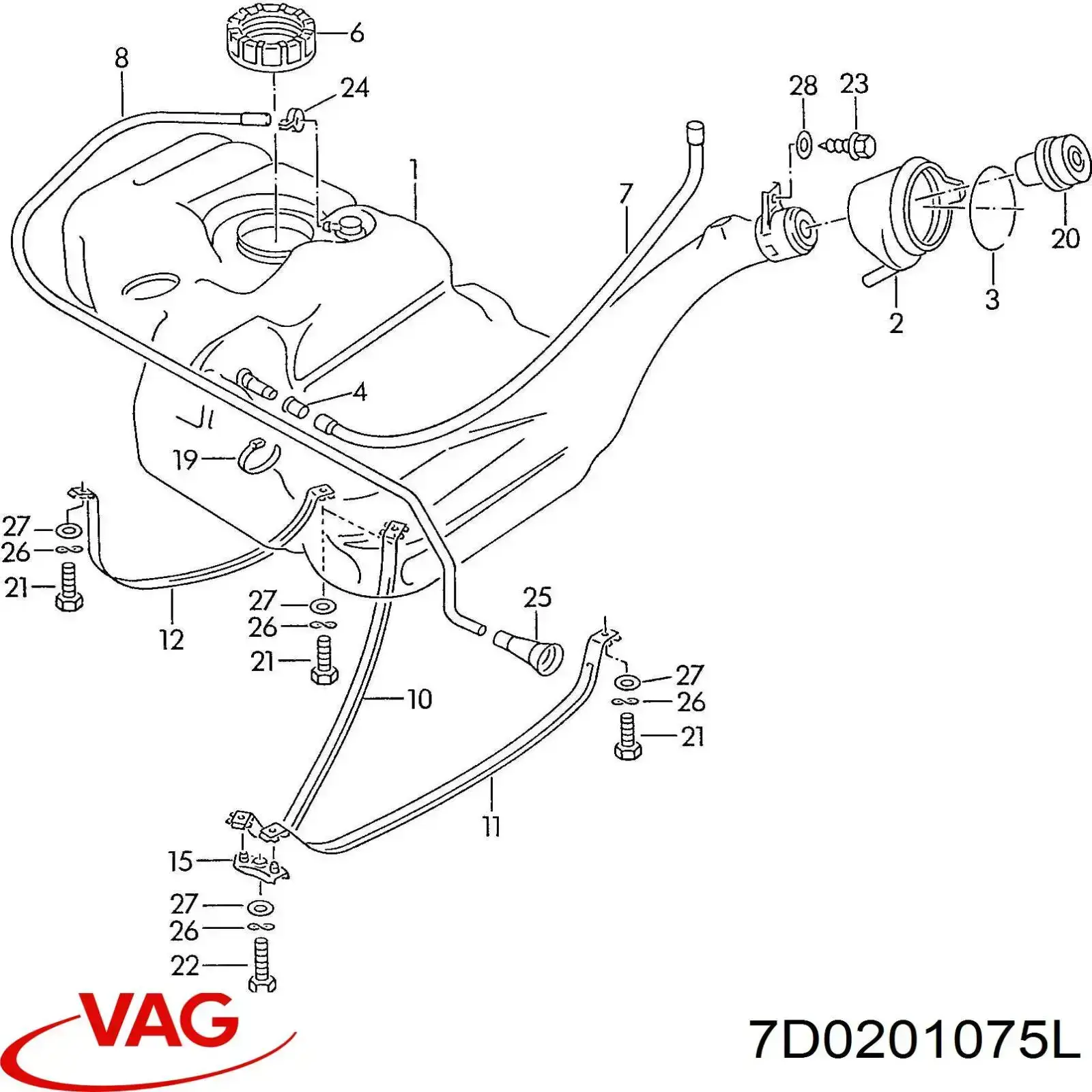 Tanque de combustível VAG 7D0201075L preço, a partir de  