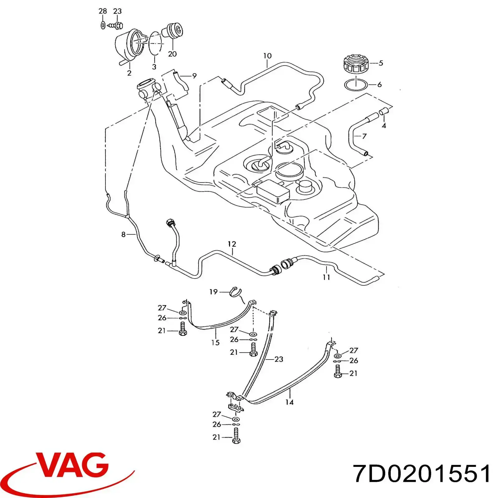 Tampa (tampão) do tanque de combustível VAG 7D0201551 preço, a partir de 20,03 USD