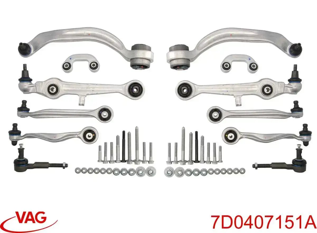 Braço oscilante inferior esquerdo de suspensão dianteira VAG 7D0407151A preço, a partir de 100,45 USD