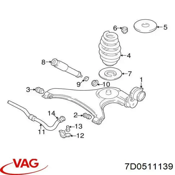 Espaçador (anel de borracha) da mola traseira inferior VAG 7D0511139 preço, a partir de 59,08 USD