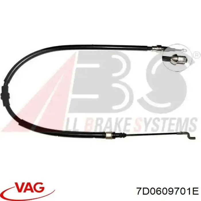 Cabo traseiro direito/esquerdo do freio de estacionamento VAG 7D0609701E preço, a partir de 25,88 USD