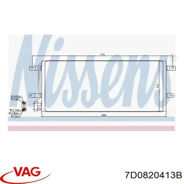 Compre 7D0820413B VAG Radiador de aparelho de ar condicionado