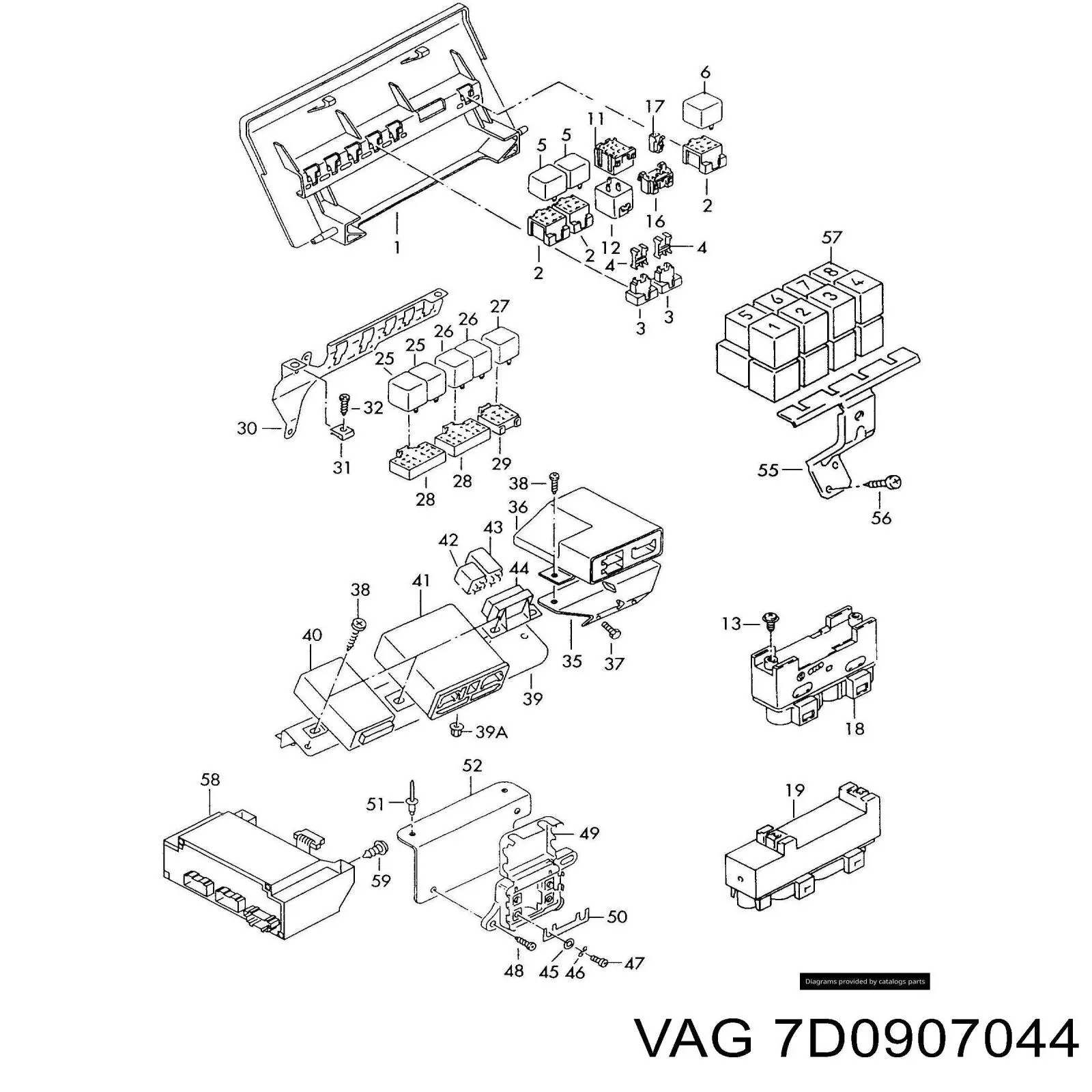 7D0907044 VAG Unidade de controlo dos modos de aquecimento/condicionamento