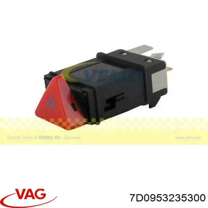7D0953235300 VAG Botão de ativação do sinal de emergência