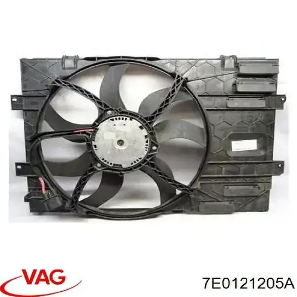 7E0121205A VAG Difusor do radiador de esfriamento, montado com motor e roda de aletas