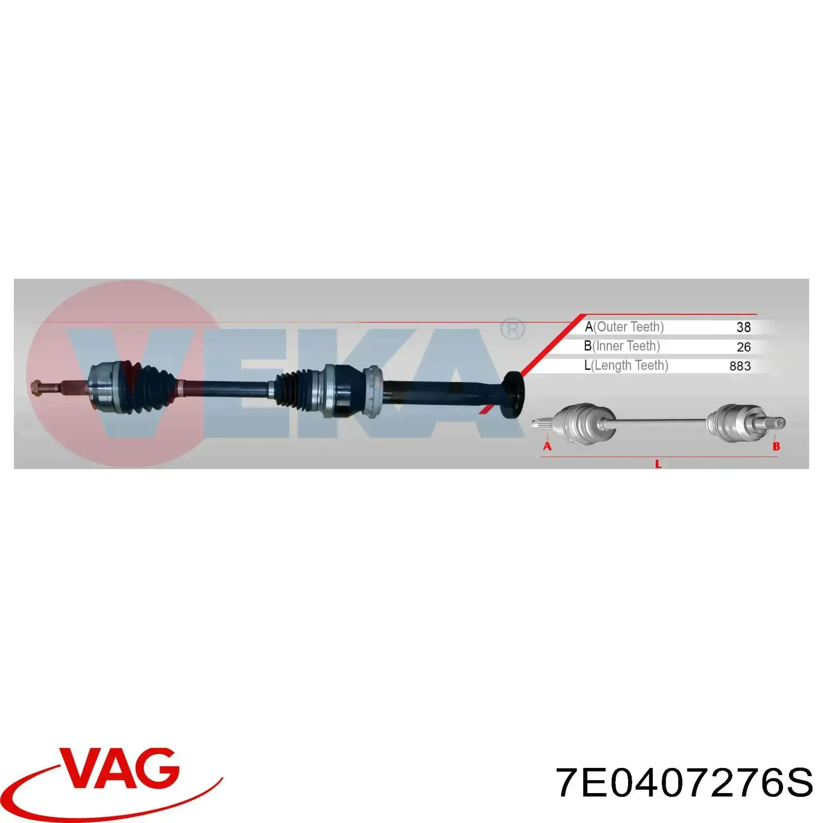 7E0407276S VAG Semieixo (acionador) dianteiro direito