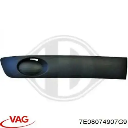 7E08074907G9 VAG Tampão (grelha) das luzes de nevoeiro do pára-choque dianteiro direito