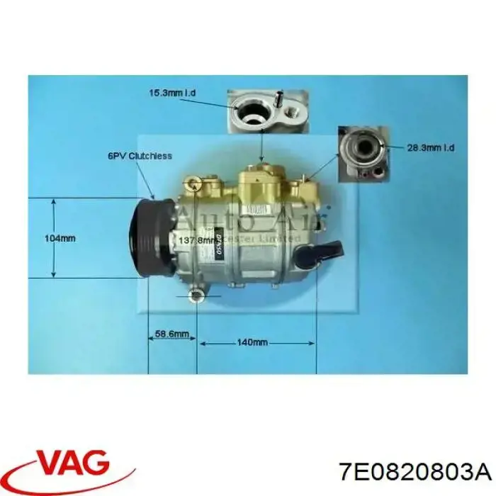 Compressor de aparelho de ar condicionado VAG 7E0820803A preço, a partir de 399,68 USD