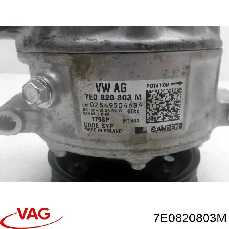 7E0820803M VAG Compressor de aparelho de ar condicionado
