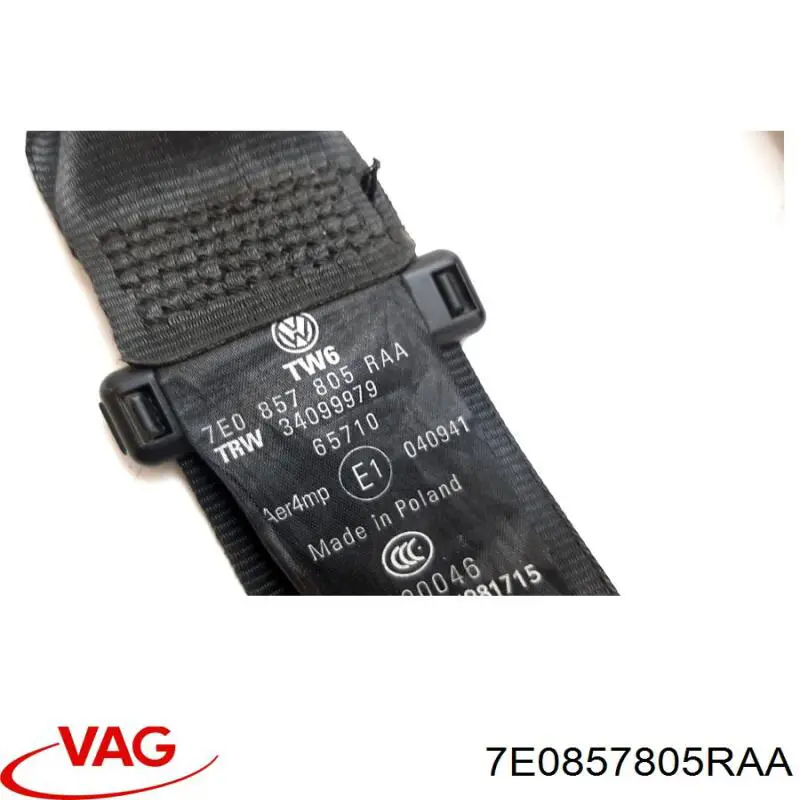 7E0857805RAA VAG Correia de segurança dianteira esquerda