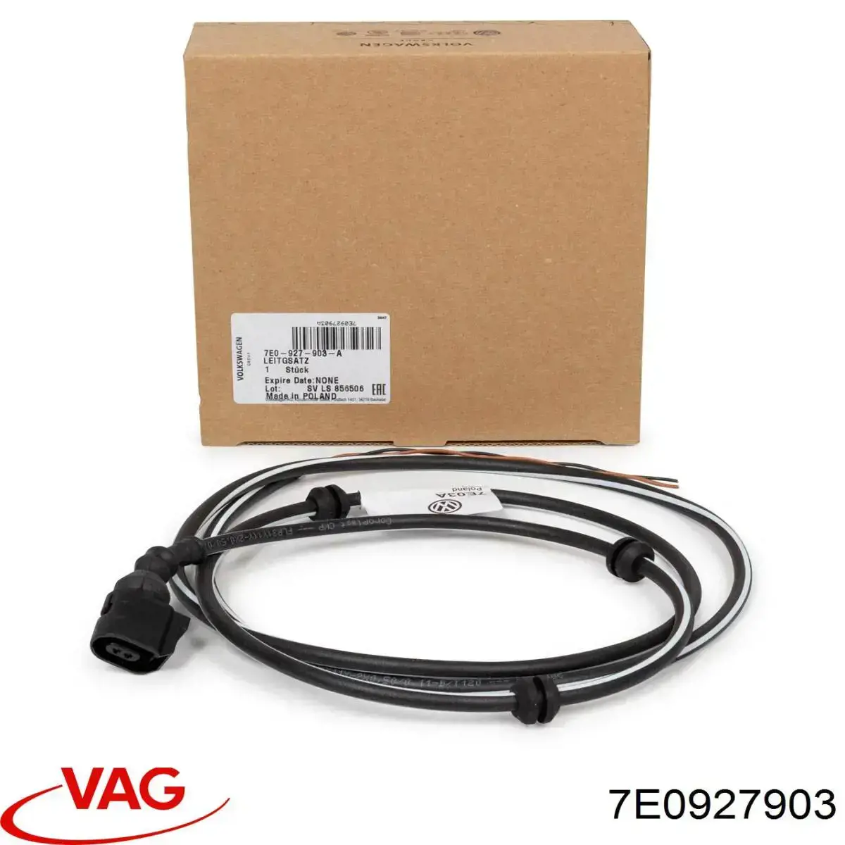 7E0927903 VAG Fio dianteiro esquerdo de sensor ABS