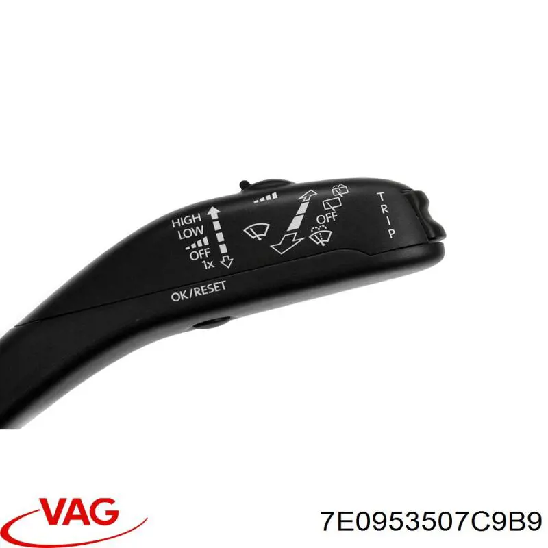 7E0953507C9B9 VAG Comutador instalado na coluna da direção, montado
