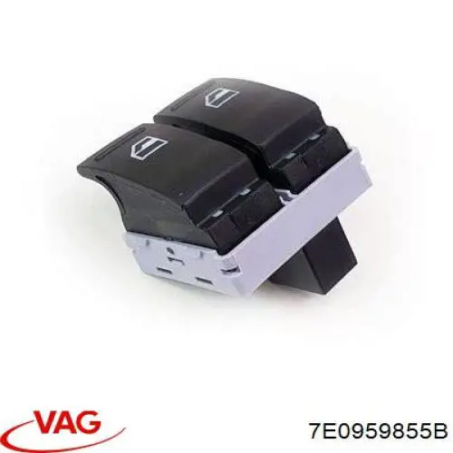 7E0959855B VAG Unidade de botões dianteira esquerda de controlo de elevador de vidro