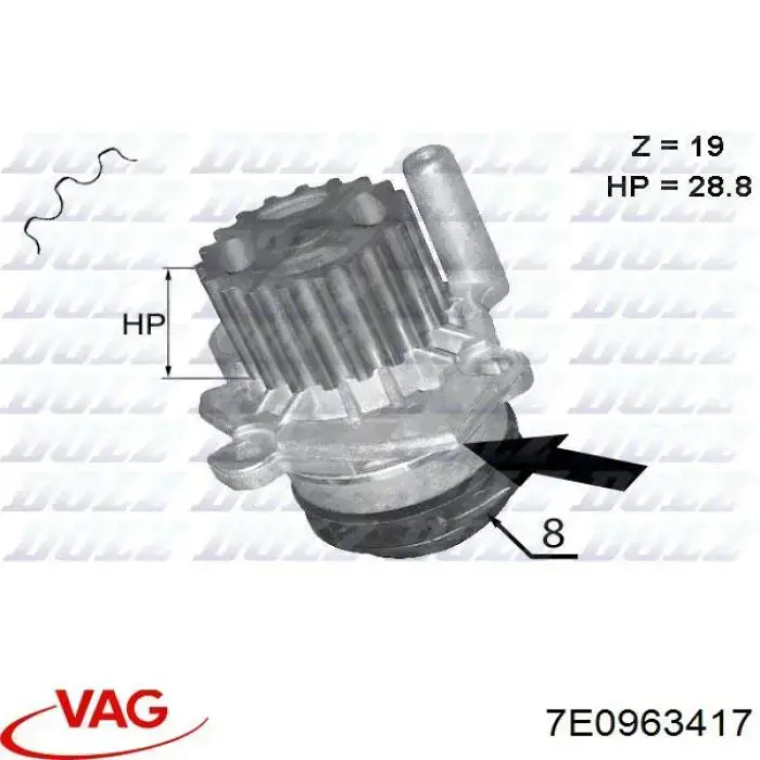 Bomba de água (bomba) de esfriamento, adicional elétrica VAG 7E0963417A preço, a partir de 123,38 USD