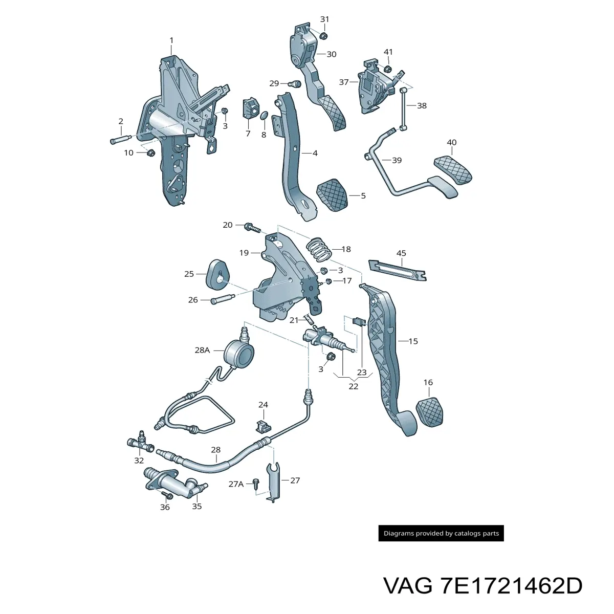 7E1721462D VAG Tubo de embraiagem