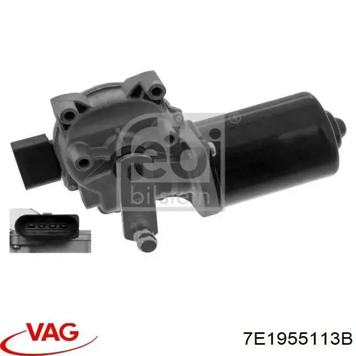 7E1955113B VAG Motor de limpador pára-brisas do pára-brisas