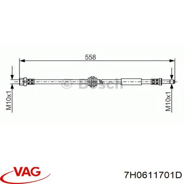 Mangueira do freio dianteira VAG 7H0611701D preço, a partir de 17,99 USD