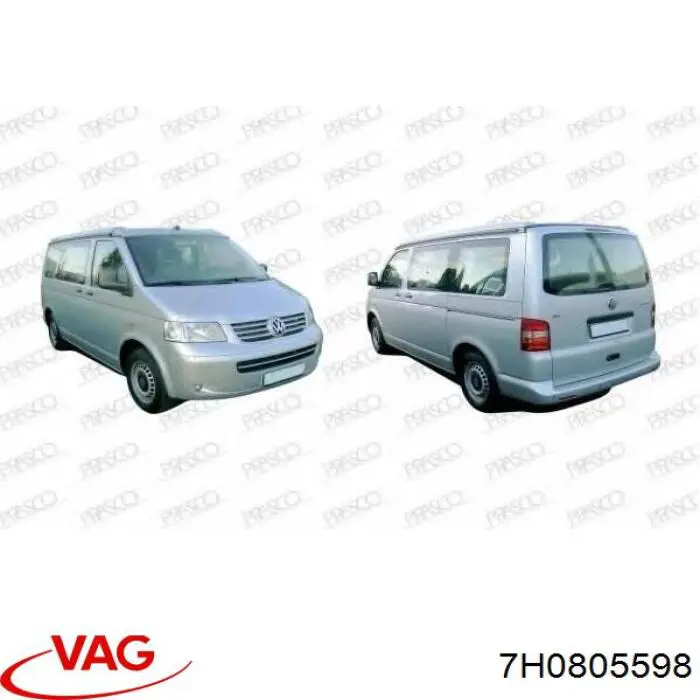 Compre 7H0805598 VAG Suporte do radiador montado (painel de montagem de fixação das luzes)