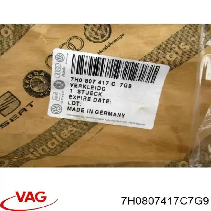 7H0807417C7G9 VAG Pára-choque traseiro