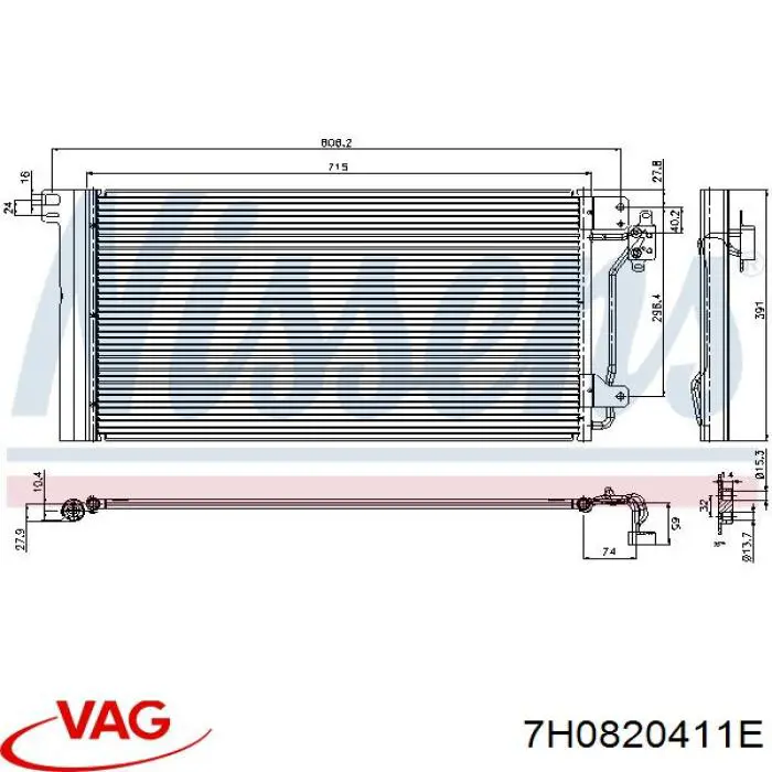 Radiador de aparelho de ar condicionado VAG 7H0820411E preço, a partir de 111,38 USD