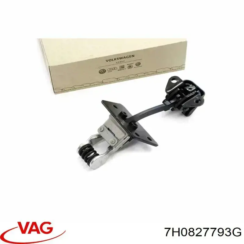 7H0827793G VAG Limitador esquerdo de abertura de porta da seção de bagagem (furgão)