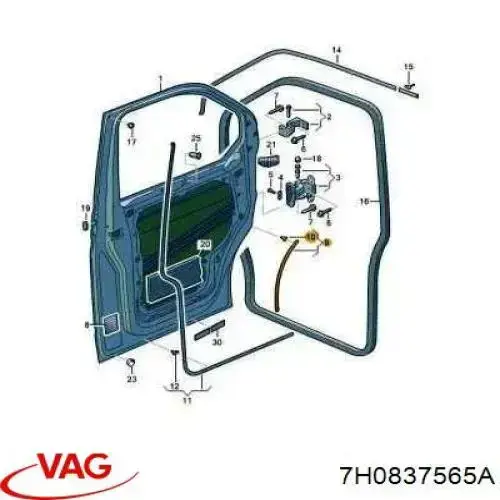 Compre 7H0837565A VAG Compactador da porta dianteira esquerda (na porta)