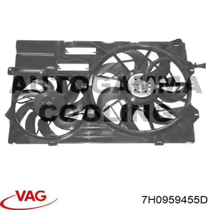 Ventilador elétrico de esfriamento montado (motor + roda de aletas) VAG 7H0959455D preço, a partir de 124,98 USD