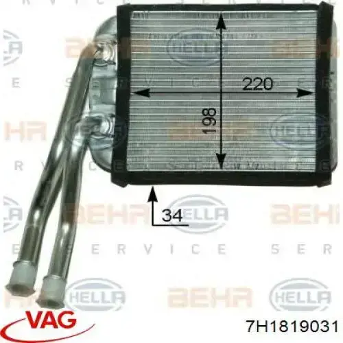 7H1819031 VAG Radiador de forno (de aquecedor)