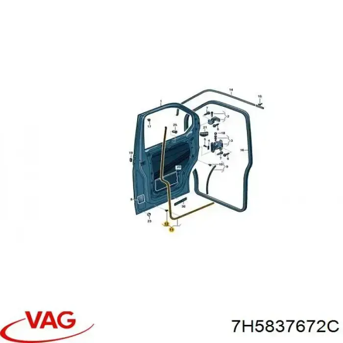 Compactador da porta dianteira direita (na porta) VAG 7H5837672C preço, a partir de 121,45 USD