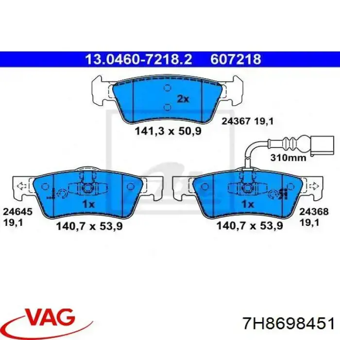 Sapatas do freio traseiras de disco VAG 7H8698451 preço, a partir de 44,84 USD