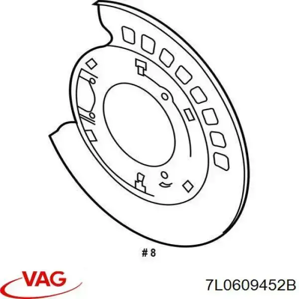 Proteção direita do freio de disco traseiro VAG 7L0609452B preço, a partir de 96,46 USD