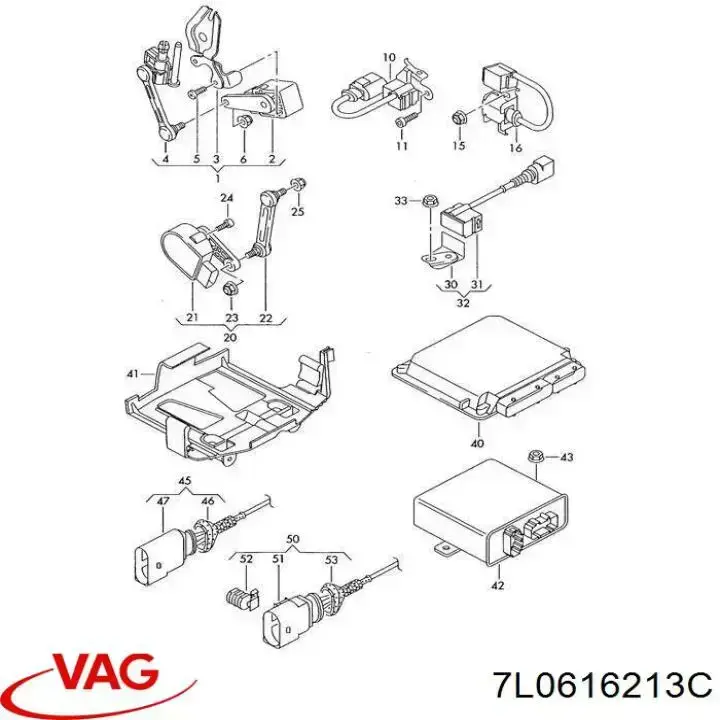 7L0616213E VAG Sensor dianteiro esquerdo do nível de posição de carroçaria