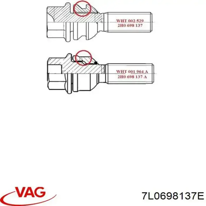 7L0698137E VAG Parafuso de roda