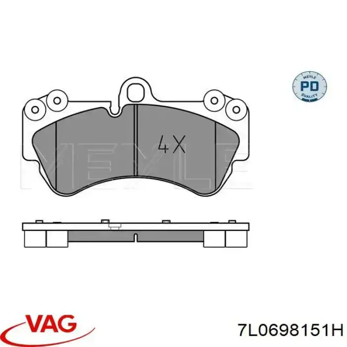 Compre 7L0698151H VAG Sapatas do freio dianteiras de disco