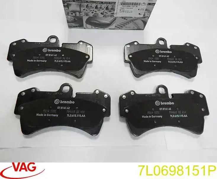 7L0698151P VAG Sapatas do freio dianteiras de disco