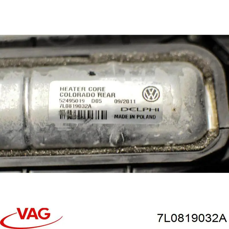Radiador traseiro de forno (de aquecedor) VAG 7L0819032A preço, a partir de 102,34 USD
