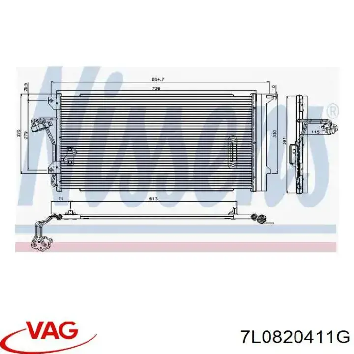 7L0820411G VAG Radiador de aparelho de ar condicionado