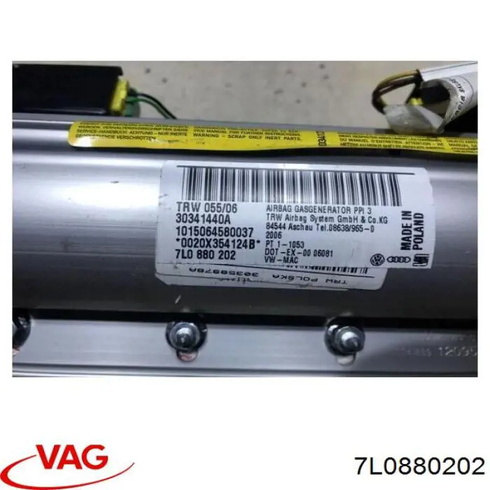Cinto de segurança (AIRBAG) de passageiro VAG 7L0880202 preço, a partir de 78,45 USD