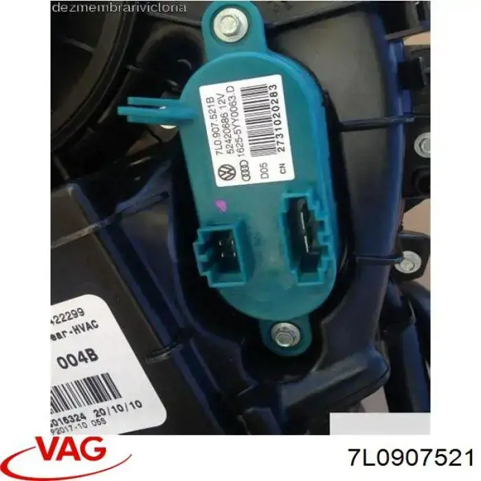Compre 7L0907521 VAG Resistor (resistência) traseiro de ventilador de forno (de aquecedor de salão)