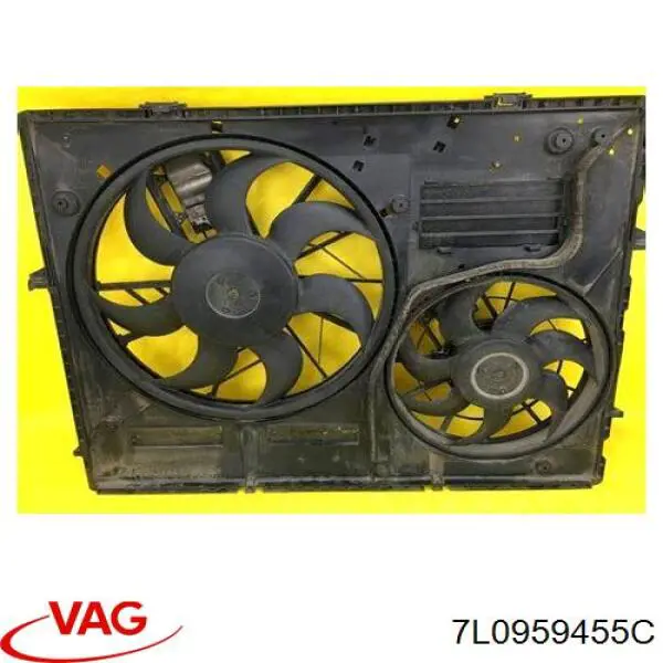 Compre 7L0959455C VAG Ventilador elétrico de esfriamento montado (motor + roda de aletas) esquerdo