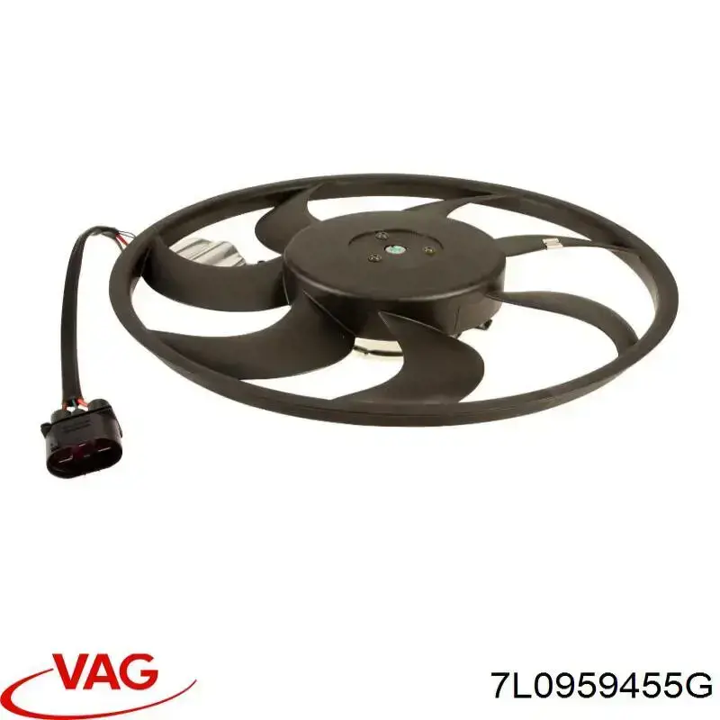 7L0959455G VAG Ventilador elétrico de esfriamento montado (motor + roda de aletas) direito