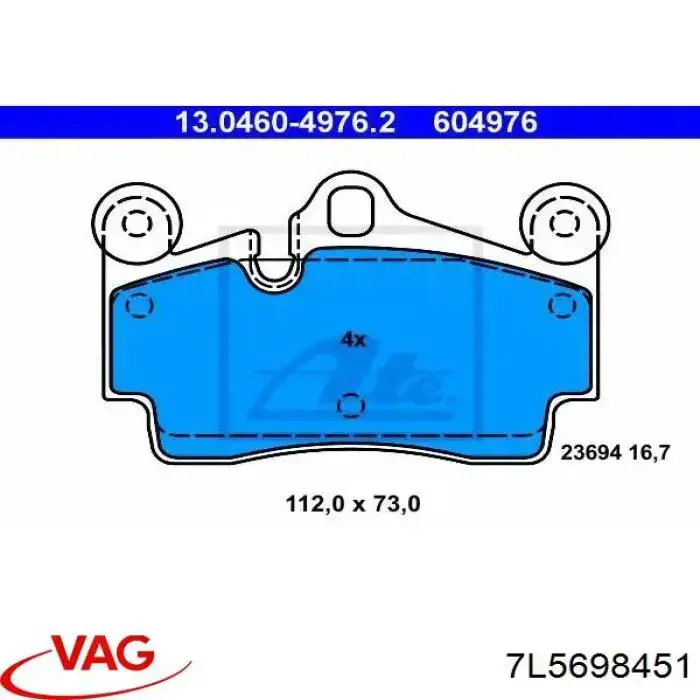 Sapatas do freio traseiras de disco VAG 7L5698451 preço, a partir de 49,86 USD