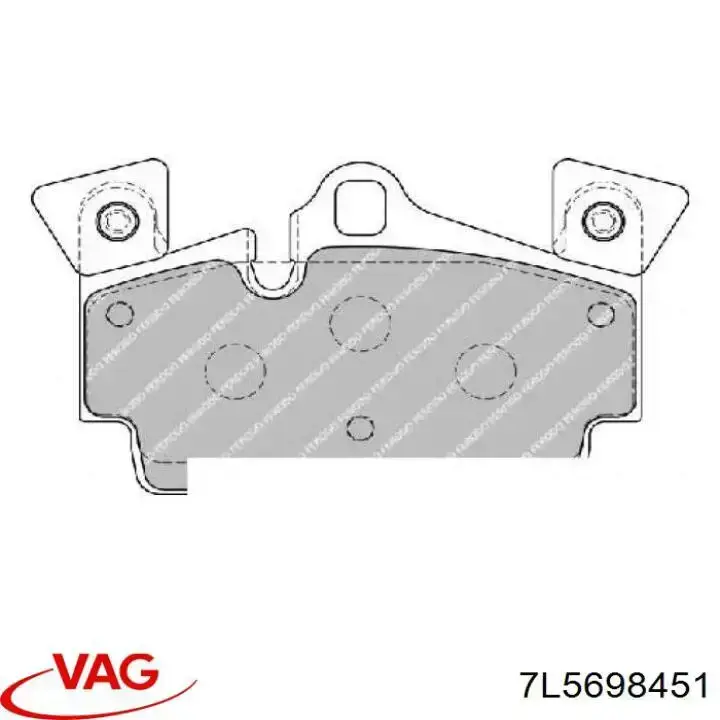 Compre 7L5698451 VAG Sapatas do freio traseiras de disco