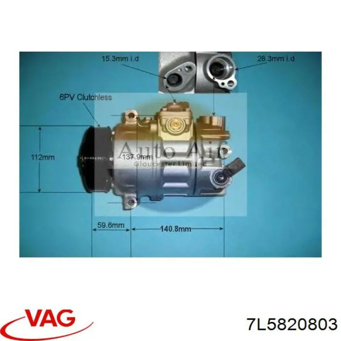 7L5820803 VAG Compressor de aparelho de ar condicionado