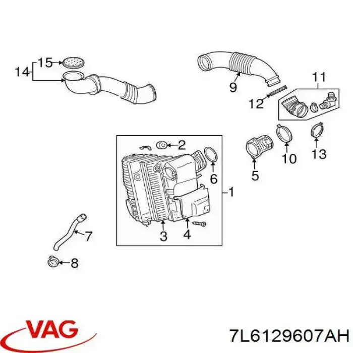 7L6129607AH VAG Caixa de filtro de ar