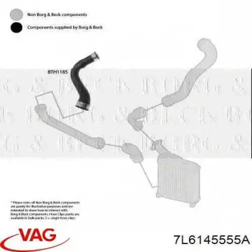 Compre 7L6145555A VAG Mangueira (cano derivado) de intercooler