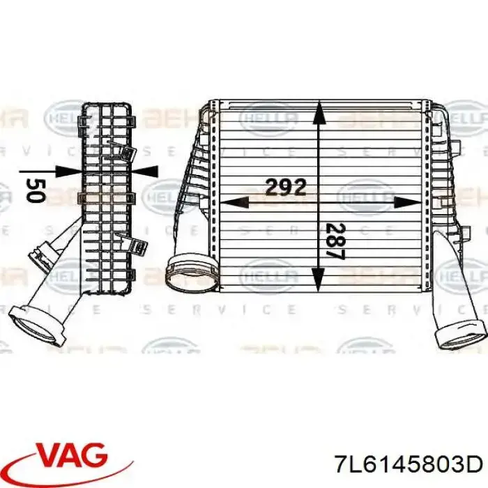 Compre 7L6145803D VAG Radiador de intercooler