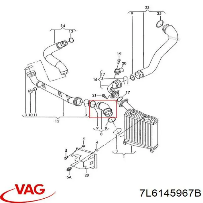 Mangueira (cano derivado) de intercooler VAG 7L6145967B preço, a partir de 48,62 USD