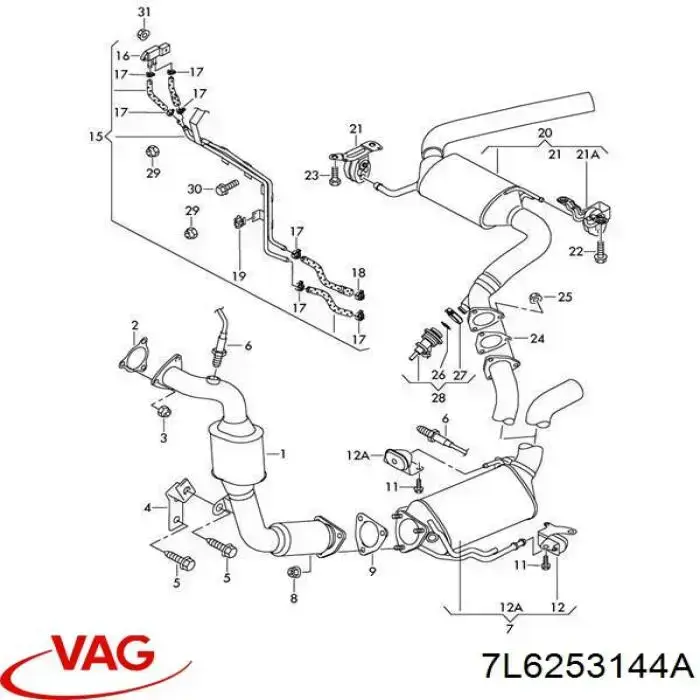 7L6253144A VAG Coxim de fixação do silenciador